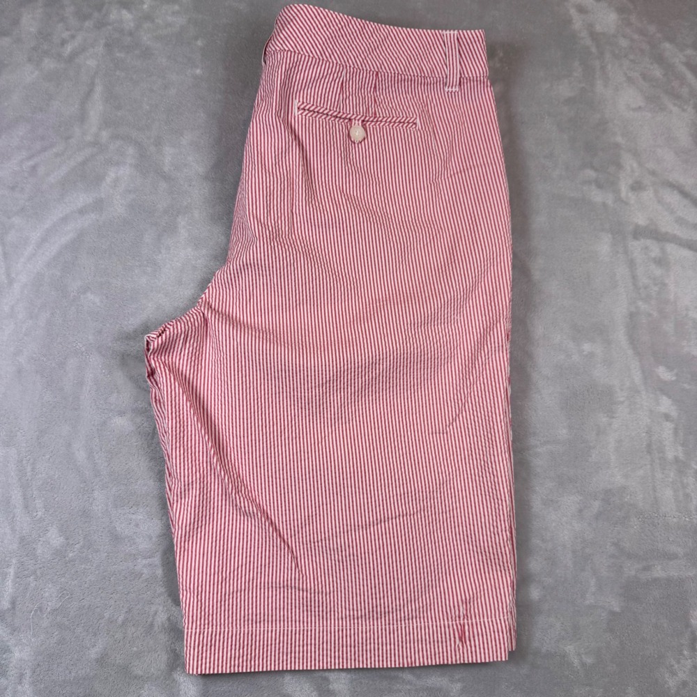 Talbots Striped Seersucker Stretch Shorts Bermuda Length  Womens 16 Red White*